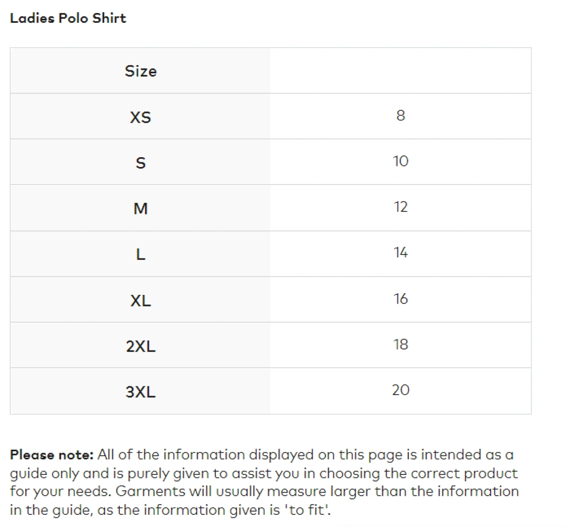 Burnt Ash Hockey Club - Yellow Away Match Shirt - Women's Fit - Size Guide